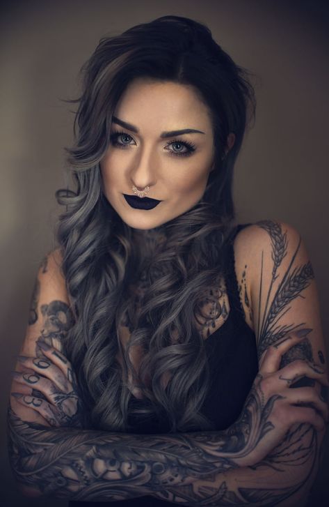 Ryan Ashley Malarkey Ryan Ashley Tattoo, Best Celebrity Tattoos, Ryan Ashley Malarkey, Ryan Ashley, Woman With Tattoos, Tattoo Girls, Black Lipstick, Tattoed Girls, Inked Babes