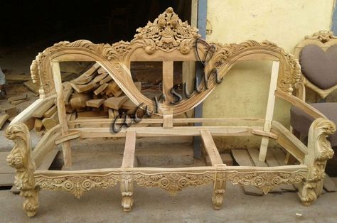 Wooden Frame Sofa, Sofa Making, Sofa Workshop, Classic Sofa Sets, Wooden Couch, Carving Furniture, Sofa Single, Wood Carving Furniture, Carved Chairs