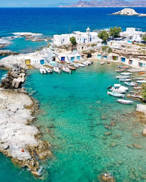 English Magazine, Milos Greece, Beautiful Landscape Photography, Cyclades Islands, Greece Islands, Dream Travel Destinations, Fishing Villages, Beautiful Places To Travel, Wanderlust Travel