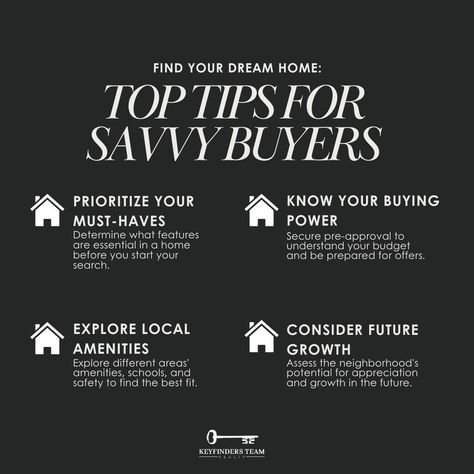 Unlock the secrets to smart home buying with these top tips! Whether you're a first-time buyer, seasoned homeowner, or investor, these expert insights will guide you through the process with confidence. 🏠💡 #HomeBuying #RealEstateTips Contact Us! Call - 225.408.5932 Email - keyfindersteam@gmail.com Visit - www.thekeyfinders.com #keyfindersteamrealty #batonrougerealestate home for sale, apartment for sale, investment real estate, baton rouge, greater baton rouge area Buyer Tips Real Estate, Home Buyer Tips, Real Estate Advice, Apartment For Sale, Real Estate Tips, Post Ideas, Home Ownership, Apartments For Sale, Top Tips