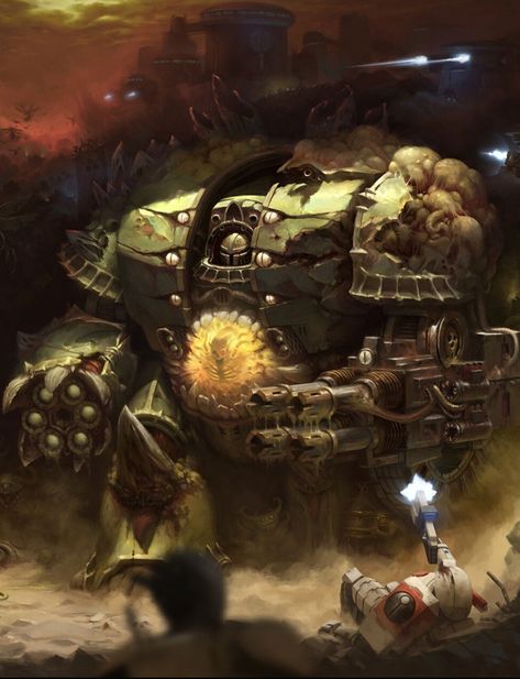 Warhammer 40k Chaos Demons, Abandon The Despoiler, Deathguard 40k Art, Nurgle Dreadnought, Warhammer 40k Dreadnought, 40k Dreadnought, Dreadnought 40k, Chaos Dreadnought, Warhammer Marine