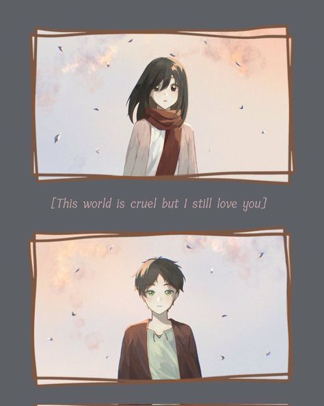 Eren And Mikasa Fanart, If The World Was Ending, Atack Ao Titan, Eren Aot, Attack On Titan 2, Attack On Titan Aesthetic, Eren X Mikasa, Attack On Titan Ships, Titans Anime