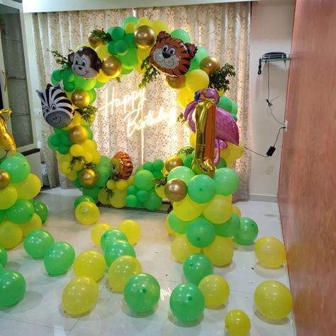 jungle theme birthday decoration at home Thane Location Booking Call 7021979252 Jungle Book Theme Birthday Party, Jungle Theme Birthday Decoration, Book Theme Birthday Party, Jungle Book Theme, Book Theme Birthday, Theme Birthday Decoration, Jungle Theme Decorations, Jungle Theme Birthday Party, Birthday Decorations At Home