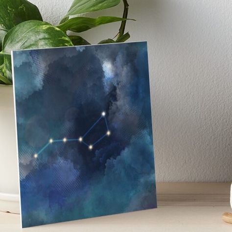 Big Dipper Painting, Constellation Painting, Big Dipper Constellation, Dipper Constellation, Stormy Clouds, Watercolour Ideas, Constellation Art, Sponge Painting, Big Dipper