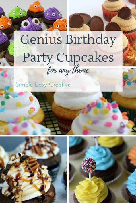 Birthday Cupcake Ideas Cupcakes With Sweets On Top, 12 Year Birthday Cupcakes, Fun Birthday Cupcake Ideas, Birthday Cupcakes Ideas For Boys, Teen Cupcakes, Birthday Cupcake Ideas, Birthday Cupcakes Ideas, Birthday Party Cupcakes, Cupcakes For Kids