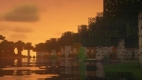 Bsl Shaders Minecraft, Minecraft Sunset Aesthetic, Minecraft Scenery, Minecraft Sunset, Minecraft Addons, Minecraft Shaders, Couples Stuff, Background References, Sunrise Wallpaper