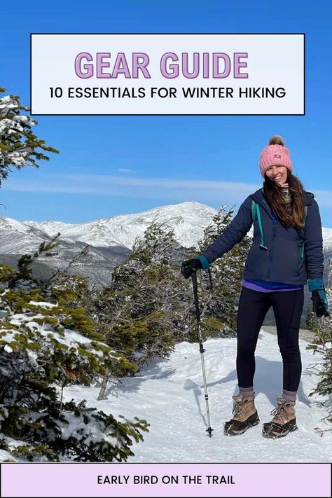 Embrace Winter Adventures! Gear up with confidence for your snowy escapades with my Winter Hiking Gear Guide. From insulated layers to microspikes, this blog post has curated the top 10 must-have items to make your winter hiking experience a safe and enjoyable one. Don't let the cold weather deter you from exploring the beauty of nature during the winter months. Click the link to discover the gear that will elevate your winter hiking journey to new heights! Cold Weather Hiking Gear, Women’s Winter Hiking Outfit, Hiking Snow Outfit, Hiking In Cold Weather Outfit, Winter Hike Outfit Cold Weather, Snow Hiking Outfit Women, Winter Hiking Essentials, Trekking Outfit Women Mountain Winter, Winter Hiking Outfit Women Cold Weather