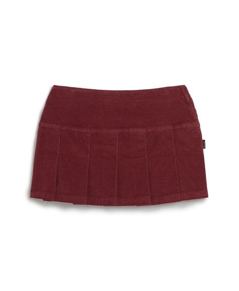 Womens - Vintage Cord Pleated Mini Skirt in Merlot | Superdry UK