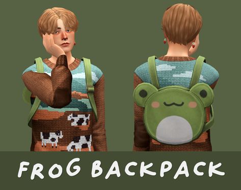 frog backpack | barbieaiden on Patreon Sims 4 Cc Backpack, Frog Backpack, Sims 4 Anime, Pelo Sims, Sims 4 Mm Cc, Sims Games, Patreon Logo, Sims 4 Mm, Sims 4 Characters