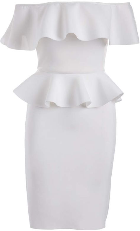 White Peplum Off-Shoulder Dress White Peplum Dress, White Peplum, Peplum Dress, Off Shoulder Dress, Off The Shoulder, Shoulder Dress, Off Shoulder, Womens Dresses, Dresses