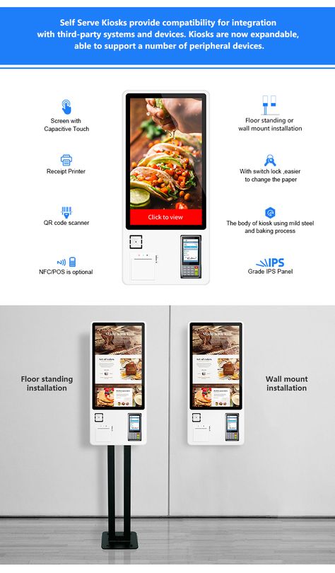 24 Inch Self Order POS Solutions Touch Screen Self-Service Ordering Kiosks For Restaurants Self Service Kiosk, Restaurant Technology, Interactive Kiosks, Interactive Touch Screen, Electronic Store, Signage Wayfinding, Restaurant Order, The Company You Keep, Self Serve