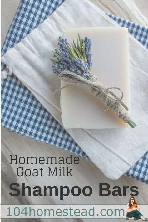 Recipe: Goat Milk Shampoo Bars for Healthy Hair Goat Milk Shampoo, Goat Milk Soap Recipe, Milk Soap Recipe, Shampoo Bar Recipe, Goat Milk Recipes, Goat Recipes, Shampoo Recipe, Goats Milk Lotion, Homemade Shampoo