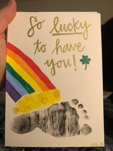 First St Patricks Day Baby Crafts, March Footprint Crafts, March Crafts For Babies, At Patrick’s Day Crafts For Babies, Spring Baby Crafts Foot Prints, St Patrick's Day Crafts For Infants, St Patrick’s Day Footprint Art, St Patrick’s Day Art For Toddlers, Baby St Patricks Day Crafts