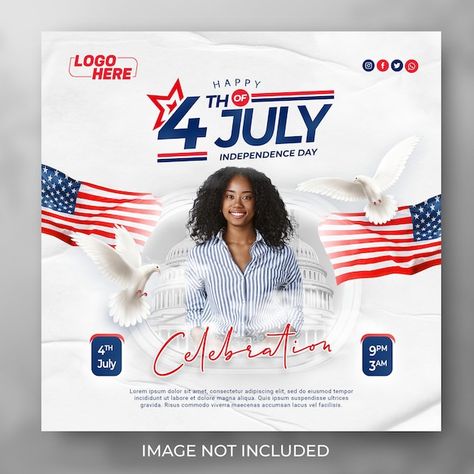 Usa Flag, Media Post, Social Media Post, Independence Day, Graphic Resources, 4th Of July, Flag, Social Media, Instagram Post