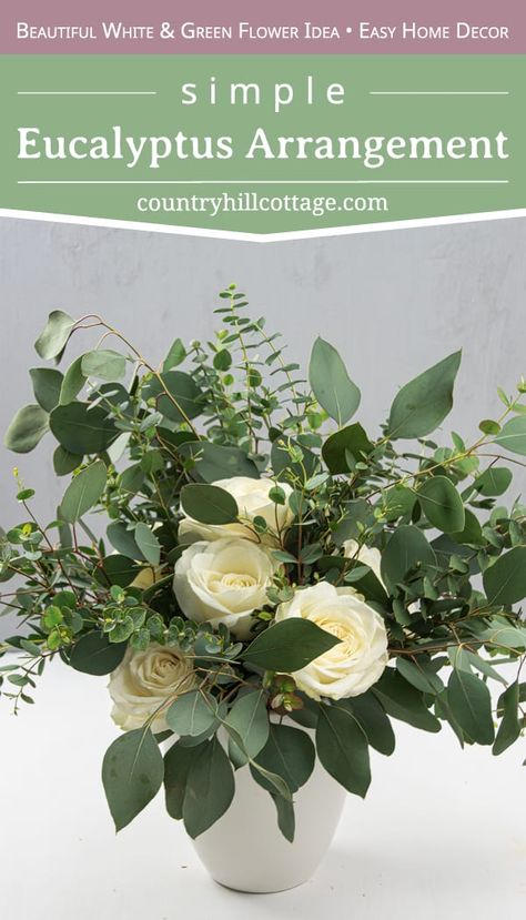 Large Vase Arrangements, Wedding Flower Arrangements Fall, Eucalyptus Arrangement, Wedding Flower Arrangements Table, Diy Eucalyptus, Diy Flower Arrangement, Lisianthus Flowers, Eucalyptus Flower, Ee Cummings