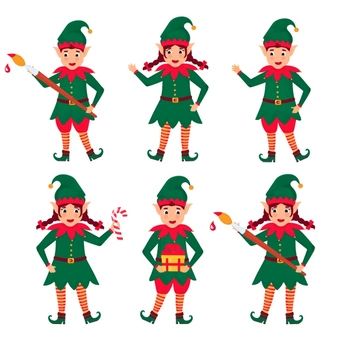 Elf Cartoon, Christmas Elf Costume, Merry Christmas Vector, Cute Gnomes, Gift Vector, Xmas Elf, Christmas Elves, Elf Costume, Santa Hats