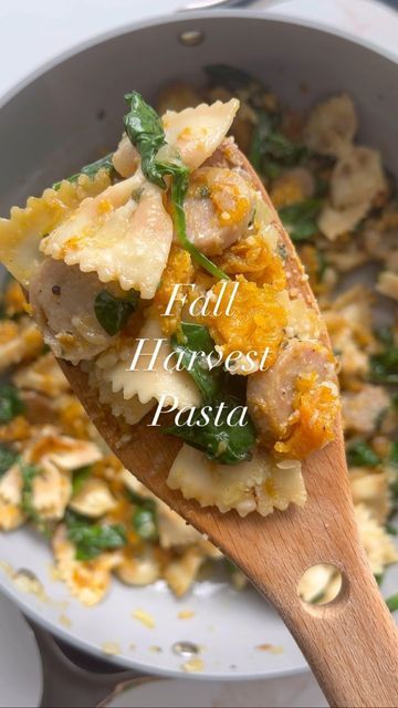 Harvest Pasta, Pasta And Spinach, Fall Pasta, Cut Butternut Squash, Apple Chicken, Pecorino Romano Cheese, Fresh Sage, Romano Cheese, Sausage Links