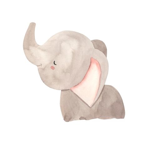 Noah's Ark Art, Animal Illustration Kids, Illustration For Kids, Elephant Illustration, Watercolor Elements, Noah S Ark, Baby Illustration, Baby Painting, Watercolor Elephant