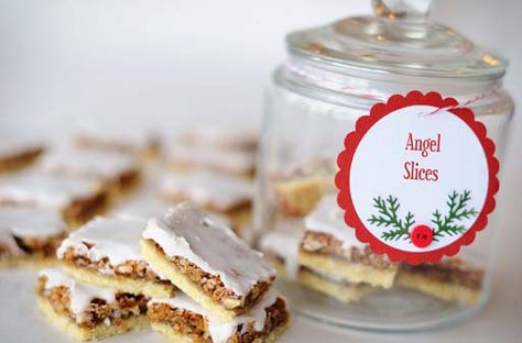 Angel Slices Angel Slices, Fabulous Christmas, Joy Of Cooking, Sweet Delights, Brownie Bar, Cookies Recipes Christmas, Favorite Cookies, Cookie Bars, Christmas Cookies