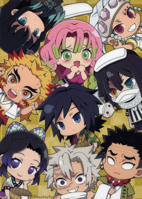 Chibi Hashira, Hashira Chibi, Hashira Fanart, Demon Slayer Chibi, Chibi Wallpaper, Slayer Meme, Demon King Anime, Small Canvas Art, Anime Family