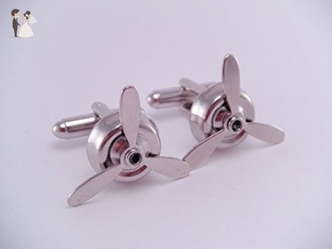 Silver Airplane Working Rotating Spinning Propeller Cufflinks Cuff links Aviation Graduation - Groom cufflinks and tie clips (*Amazon Partner-Link) Aviation Graduation, Aviation Gift Ideas, Aviation Wedding, Groom Fashion, Tshirt Packaging, Groom Cufflinks, Inspirational Tshirts, Groomsmen Gifts, Dad Day