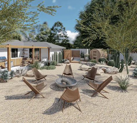 Outdoor Transformation Package | Yardzen Outdoor Transformation, Desert Backyard, Arizona Backyard, California Backyard, House Backyard, Backyard Renovations, Backyard Remodel, Desert Garden, Backyard Inspiration