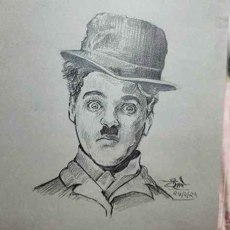 Charlie Chaplin sketch by Chinmay Bhave Sketches Pencil, Art Drawings Sketches Pencil, Illusion Art, Charlie Chaplin, Bobby Brown, Pencil Art, Art Drawings Sketches, Drawing Sketches, Art Ideas