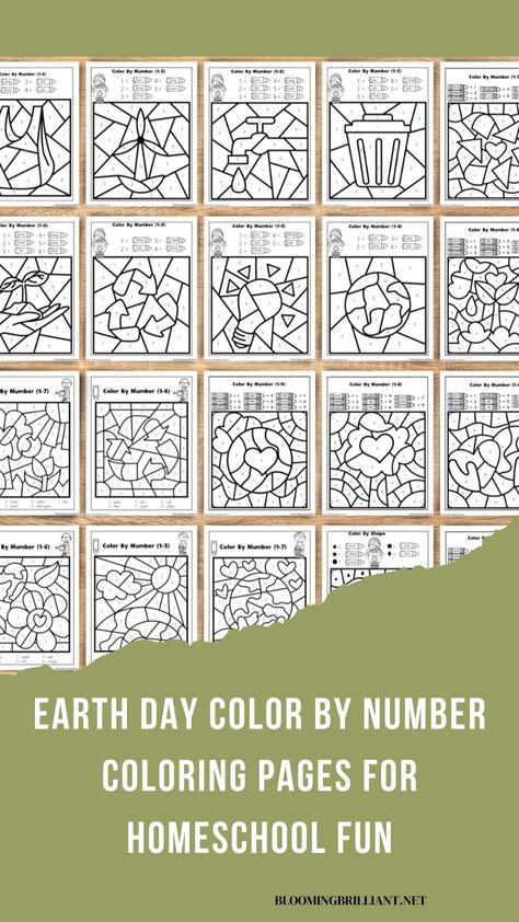 Celebrate Earth Day with your homeschooled children using our fun and educational Color By Number Coloring Pages. Download now and make learning about the environment engaging and creative! Earth Day Math, Importance Of Recycling, Earth Day Coloring Pages, Homeschool Freebies, Plant Life Cycle, Teaching Colors, Earth Day Activities, Environmental Awareness, Basic Math