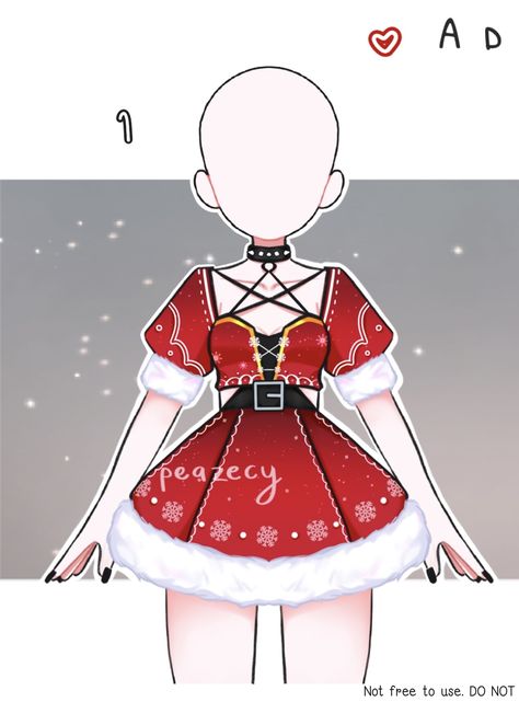 Red Dress Drawing Character Design, Cocoppa Kimono, Cocoppa Play Dress, Cocoppa Play Outfit Kimono, Art Outfit, Drawing Anime Clothes, Chibi Characters, Christmas Inspo, Fashion Design Drawings