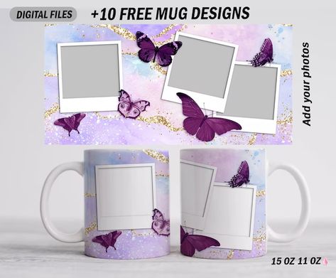 TumblerDesignsKatya - Etsy Russia Chocolate Day Images, Butterfly Mug, Flowers Wine, Photo On Mug, Frames Png, Picture Mugs, Photo Frame Design, Mug Template, Mug Wrap