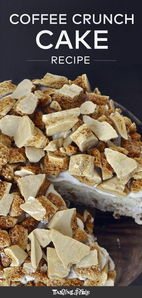 Recreate this Bay Area classic from Blum's pastry shops in your own home. #summer #summerrecipes #bakingrecipes #baking #bakingrecipes #brunchrecipes #breakfastrecipes #holidayrecipes #coffeecake #sanfrancisco Coffee Crunch Cake, Cakes For Coffee Shops, Coffee Crunch, Honey Crunch Cake, Cinnamon Crunch Coffee Cake, Crunch Cake Recipe, Coffee Crunch Cake Recipe, Toffee Crunch Cake, Cinnamon Toast Crunch Coffee Cake