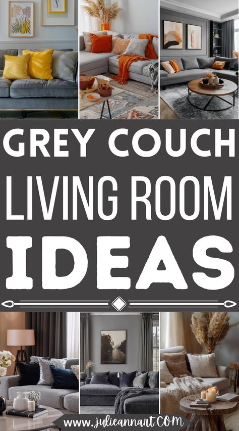 Grey Couch Living Room Ideas Grey Sofa Set Living Room Ideas, Living Room Designs With Gray Sofa, Living Room Inspiration Cozy Grey Couch, Gray Couches With Pillows, Curtains For Grey Couch Living Room, Throw Pillows Gray Sectional, Decor For Gray Couches, Living Room With Gray Leather Couch, Conversation Couch Living Room