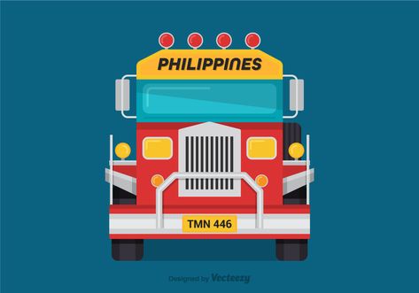 Free Vector Jeepney Front View. Choose from thousands of free vectors, clip art designs, icons, and illustrations created by artists worldwide! Jeepney Graphic Design, Jeepney Drawing, Pinoy Design, Philippine Jeepney, Jeep Drawing, Jeep Art, Filipino Art, Philippine Art, Philippines Culture