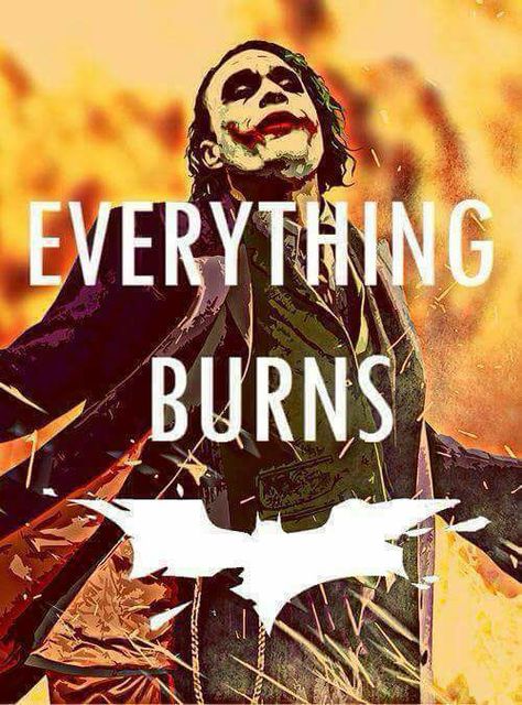 Everything Burns #joker #jokerandharley #heathledger Everything Burns, Joker Photos, Der Joker, Joker Heath, The Bat Man, The Dark Knight Trilogy, Anime World, Heath Ledger Joker, Best Villains