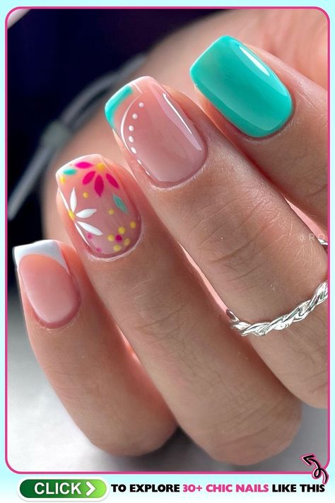 Give your nails a touch of sophistication with the perfect polish from 2024's spring trends. Summer Gel Nail Colors 2024, Multicolor Nails, Do It Yourself Nails, Summer Nail Art Designs, Nail 2024, Summer Gel Nails, May Nails, Summer Nail Art, Simple Gel Nails