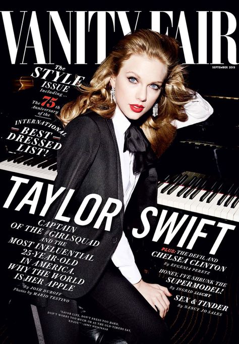 Taylor Swift. Beautiful Cover, I love it, good photo work. Sal P. Taylor Swift Magazine, Vanity Fair Covers, Vanity Fair Magazine, Chelsea Clinton, Ysl Saint Laurent, Magazine Vogue, Mario Testino, Doutzen Kroes, Calvin Harris