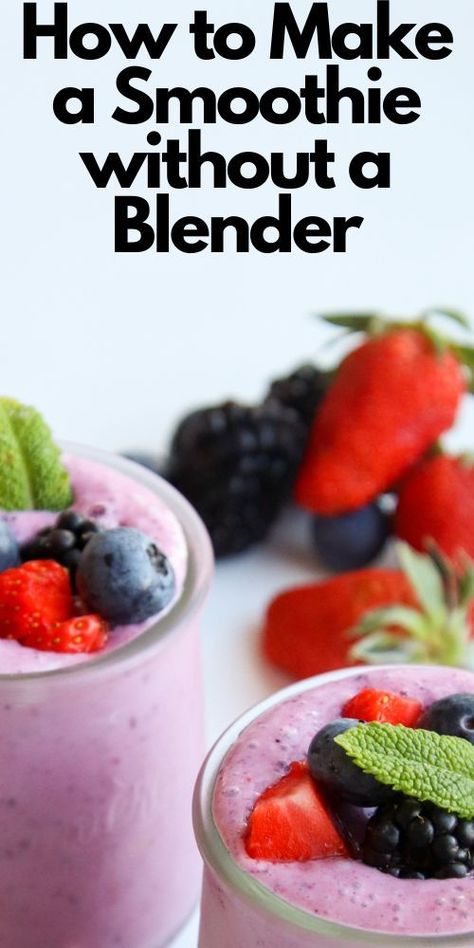 smoothie without blender Blender Recipes Smoothies, Blender Drinks, Vegan Drinks Recipes, Mango Smoothie Recipes, Healthy Food Alternatives, Smoothie Bowl Healthy, Banana Smoothie Recipe, Vegan Drinks, How To Make Smoothies