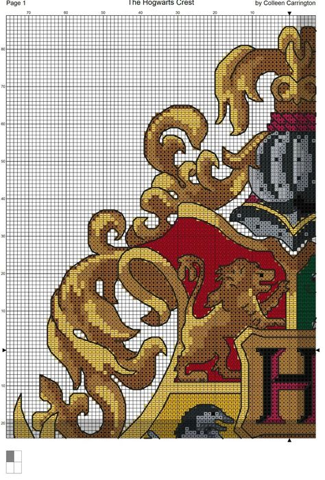 Geek Embroidery, Harry Potter Cross Stitch Pattern, Cross Stitch Harry Potter, Stitches Design, Free Cross Stitch Charts, Trendy Embroidery, Stitching Embroidery, Hogwarts Crest, Flowers Tutorial