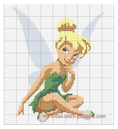 Disney Cross Stitch Patterns, Stitch Cartoon, Disney Cross Stitch, Pola Kristik, Pola Sulam, Cross Stitch Baby, Disney Stitch, Tinker Bell, Cross Stitch Patterns Free