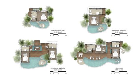 Wood Resort Design, Resort Room Floor Plan, Villa Resort Design Plan, Resort Room Layout, Resort Room Plan, Bungalow Resort Design, Resort Villa Plan, Resort Layout Plan, Pool Villa Plan