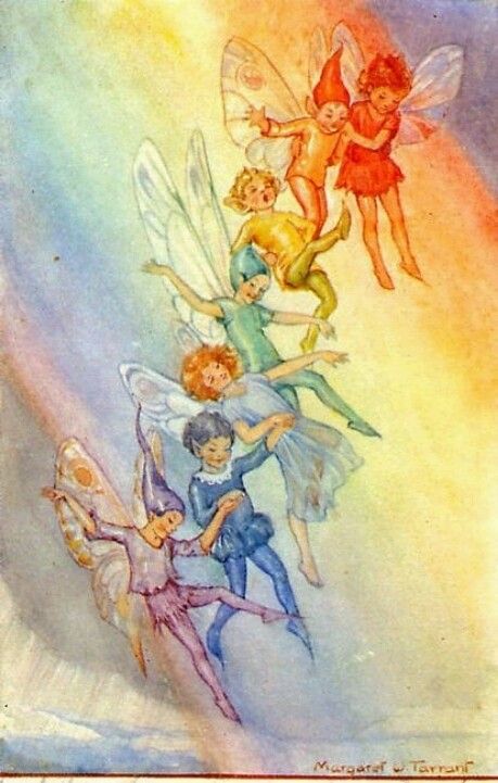 Margaret Tarrant, Arte Indie, Rainbow Fairies, Art Trading Cards, Fairy Illustration, Vintage Fairies, Fairytale Art, Arte Fantasy, Art And Illustration