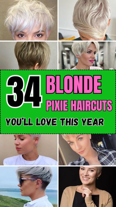 Welcome to the ultimate trend guide for 2024! Prepare to ignite your style with our exclusive collection: “34 Blonde Pixie Haircuts: The Ultimate Trend Guide for 2024.” Pixie haircuts have always been a symbol of boldness and confidence, and in 2024, they’re taking the spotlight with stunning blonde hues. From platinum to honey, we’ve curated 34 haircut ideas that epitomize modern elegance and individuality. Short Blonde Hairstyles Pixie, Blonde Pixie Haircuts, Short Blonde Hairstyles, Platinum Blonde Pixie, Hairstyles Pixie, Blonde Hairstyles, Blonde Pixie Haircut, Pixie Haircuts, Short Blonde