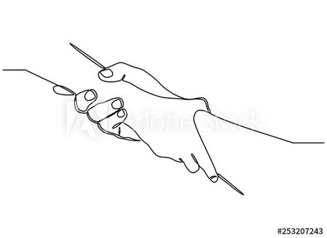 Stock Image: Continuous line drawing. Give a helping hand. Hold it tight. Interesting, helpful. Unity, salvation God Holding My Hand Tattoo, Grabbing Wrist Drawing, Helping Hand Tattoo, Hand Gripping Drawing, Helping Hands Logo, Taryn Knight, Eddie Diaz, Christian Painting, Cup Tattoo