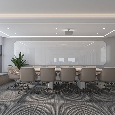 Modern Meeting Room Futuristic Meeting Room, Board Room Design, Office Layout, Open Office, Work Desk, Red Design, Modern Room, Meeting Room, Guest House