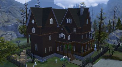 Mod The Sims - Spellman Mortuary: Funerals, Burials & Rites - Chilling Adventures of Sabrina Spellman Mortuary, Chilling Adventures Of Sabrina, Wall Phone, Sabrina Spellman, Fantasy Homes, Witch House, Wood Panel Walls, Home Upgrades, Gothic House