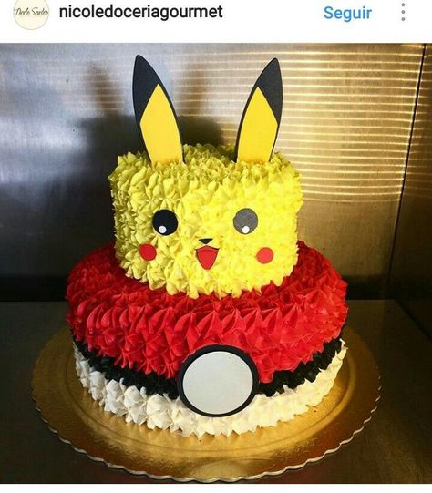 Pokemon Sheet Cake, Bolo Pikachu, Cake Pokemon, Wipped Cream, Graces Room, Birthday Cupcakes Boy, Pokemon Themed Party, Pokemon Birthday Cake, Pikachu Cake