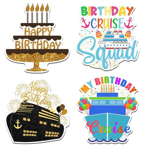 PRICES MAY VARY. A Nice Combination: the package comes with 4 pieces of birthday cruise ship door magnets in total, and they are available in 4 styles, each style has 1 piece, related to the theme of cruise, nice for you to decorate your home and share with others; The side of cruise door magnets may bend during shipping, you can use a warm hair dryer to flatten the side, and they will soon return to their original shape Birthday Cruise Theme: these cruise door magnets are designed with many fun Anchor Balloon, Cruise Door Magnets, Cruise Door Decorations, Cruise Theme, Birthday Cruise, Cruise Door, Cabin Doors, Ship Anchor, Balloon Cake