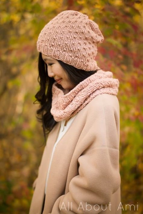 Bulky Dotty Beanie Knit Patterns - All About Ami Mama In A Stitch, Beanie Knitting Patterns Free, Make And Do Crew, Make Do, Knitted Wit, Knit Hats, Lion Brand Yarn, Knitting Kits, Bulky Yarn