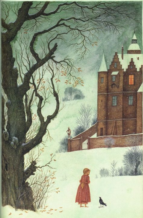 Illustration Children's Books, Story Book Illustrations, Vintage Story Book Illustrations, Vintage Childrens Book Illustrations, Vintage Winter Illustration, Children’s Book Illustration, Snow Queen Illustration, Animal Illustrations, Story Books Illustrations