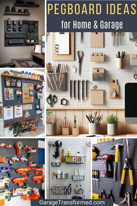 Explore 99 of our favorite pegboard ideas for your home, garage, craft room, and more! 

From garage tools to kitchen utensils, garden gear, and even toys, pegboards offer a versatile and stylish solution for decluttering. Explore creative ideas and practical tips to maximize your storage and keep everything within easy reach. Garage Peg Board Ideas, Workshop Pegboard Ideas, Pegboard Shed Organization, Tool Pegboard Ideas, Peg Board Ideas Garage, Garage Pegboard Ideas, Garage Pegboard Organization, Garage Peg Board, Peg Board Garage